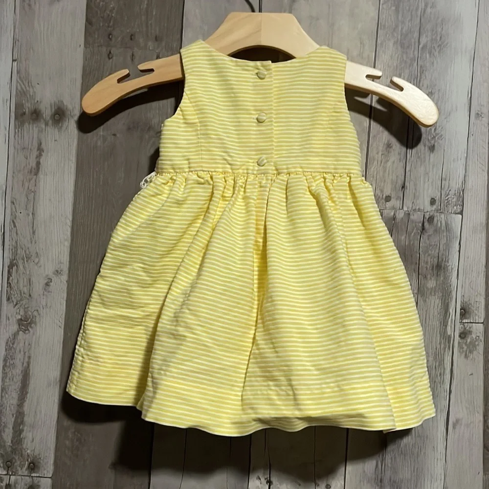 Ralph Lauren Yellow White Striped Seersucker Polo Dress